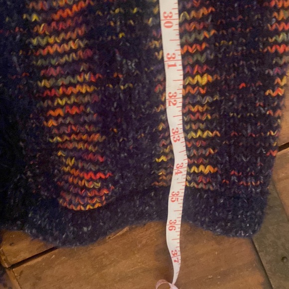 Minkas Multi Colour Long Sweater Cardigan Fringe Size S - Picture 13 of 13